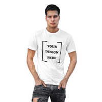 Men Cotton Round Neck White biowahsed T Shirt