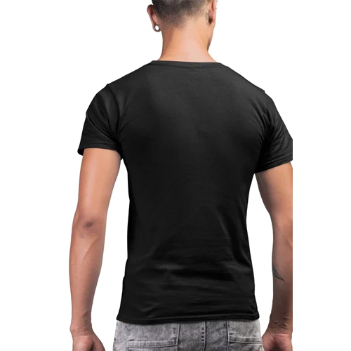 Men Cotton Round Neck Black Sublimation T Shirt