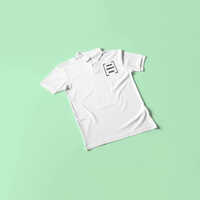 Men Cotton White Polo Neck T Shirt