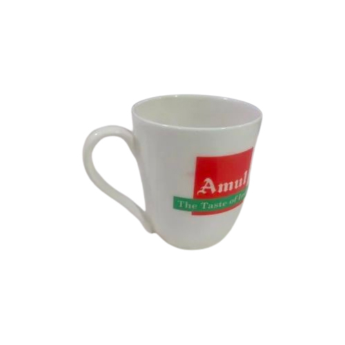 Bone China Printed Sublimation Mug - Color: White