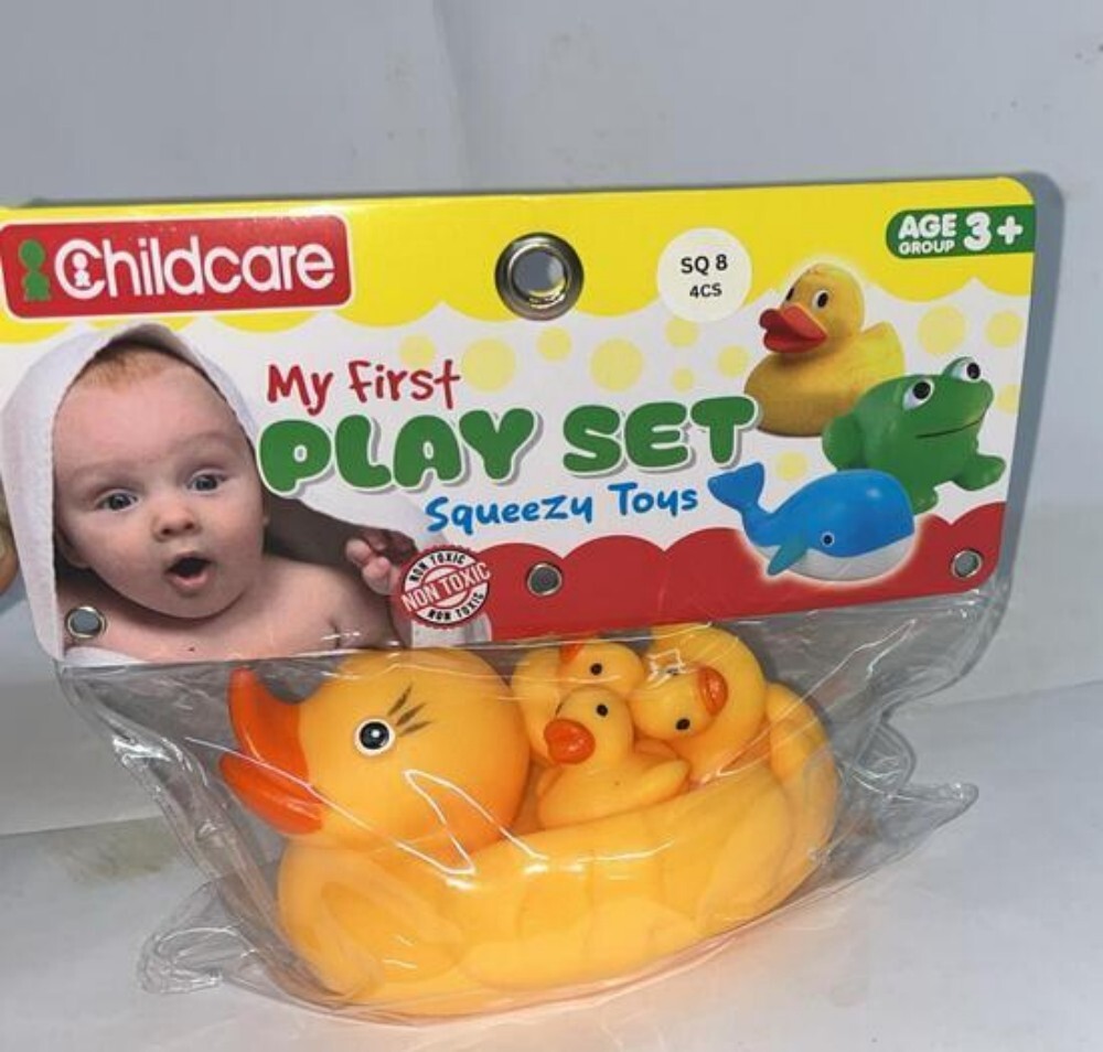 Mother Duck With Three Ducks Squeezy Toys - Age Group: Under 12 Months