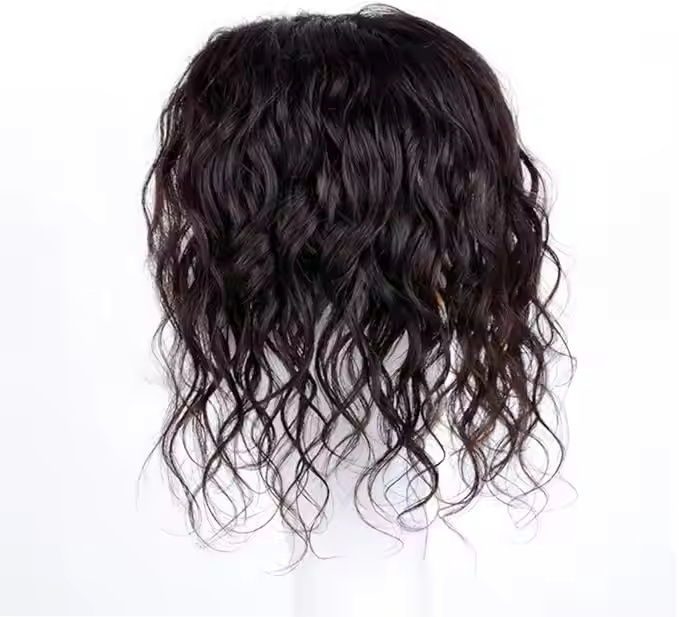 Curly Hair Toppers for Thinning Real Human Hair Silk Base Crown Area Clip In Glueless