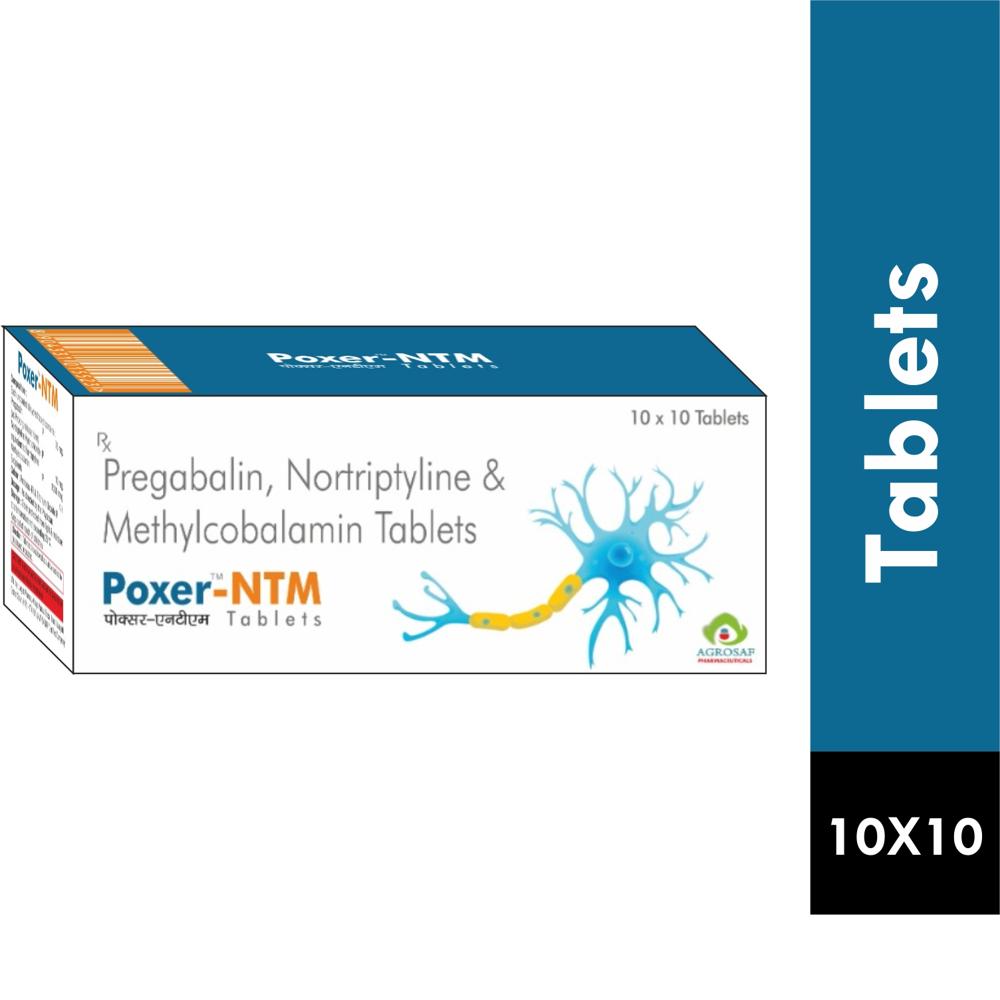POXER NTM TABLET - Pregabalin 75mg+nortriptyline Hydrochloride 10mg & Methylcobalamin 1500mcg