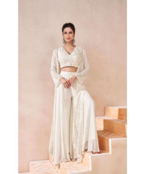 Embroidered Short Top Lehenga Set - Occasion: Wedding