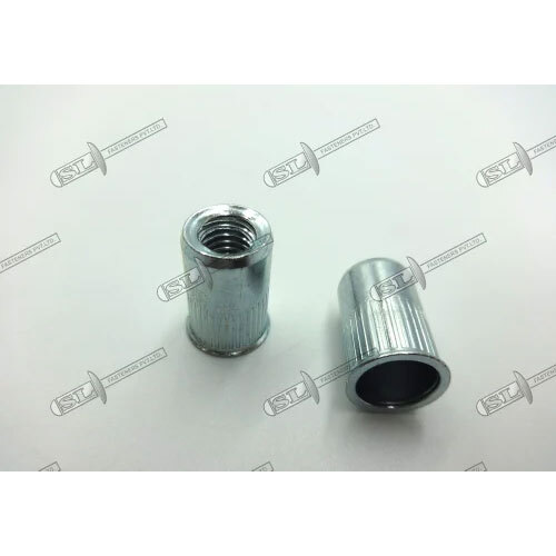 Open Type Blind Rivet Nut - Reduced Head, Round Body with Groove (Steel)