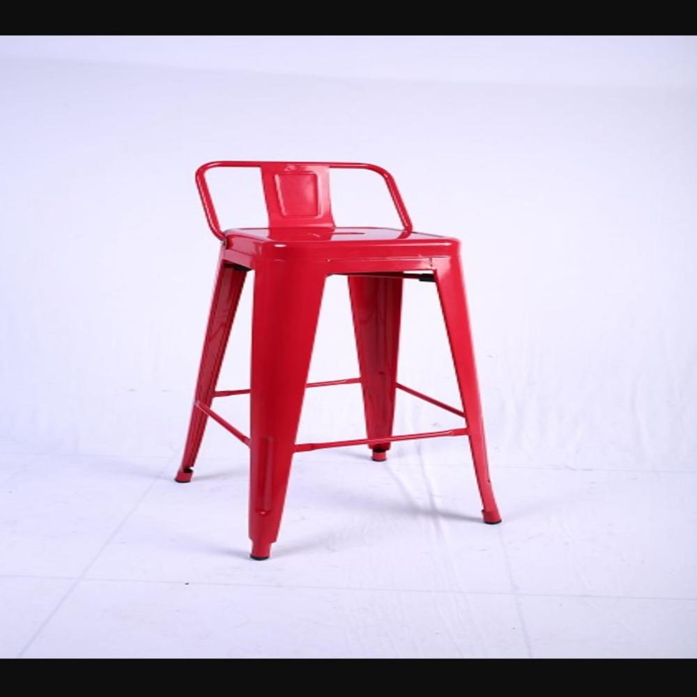 Om Woods Dbs 662 Metal Bar Stool With Back 30" Height - Iron Material, Smooth Red Finish | Eco-friendly, High Durability, Versatile Seating