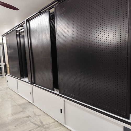 Decorations Items Hanging Display Sliding Unit - Mild Steel, 8 Feet Height, Blue And Gray Color Options | Rust Proof, Powder Coated Finish, 1-year Warranty