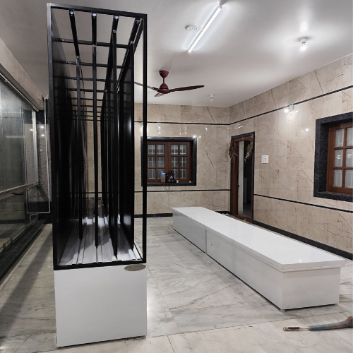 Decorations Items Hanging Display Sliding Unit - Mild Steel, 8 Feet Height, Blue And Gray Color Options | Rust Proof, Powder Coated Finish, 1-year Warranty