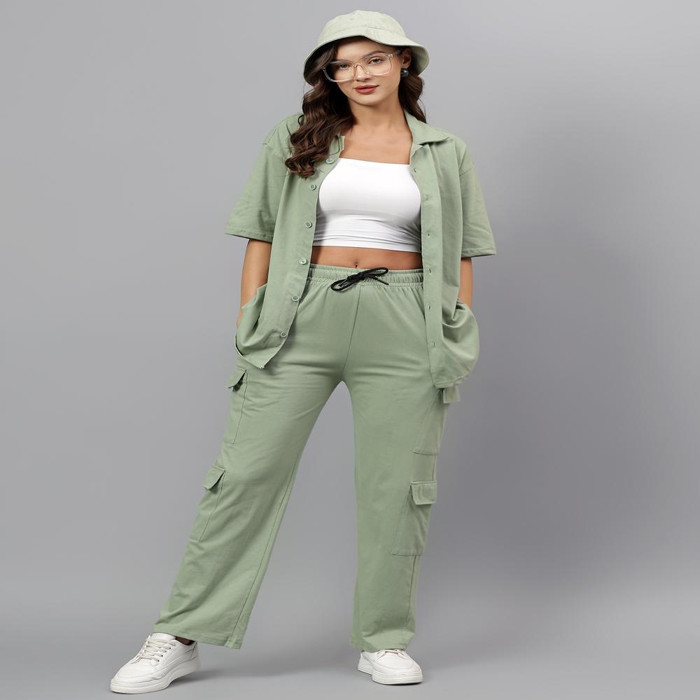 Women  Code Set shirt with Cargo pajyama