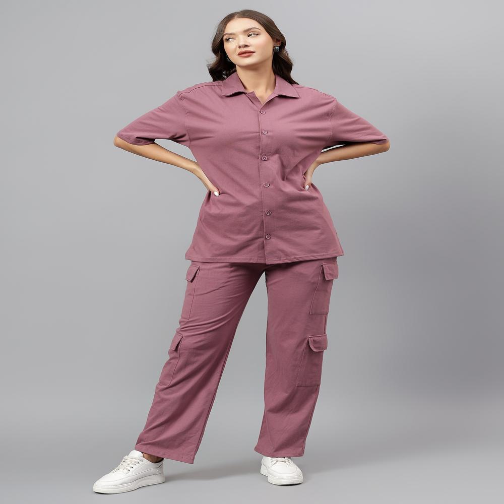 Women  Code Set shirt with Cargo pajyama