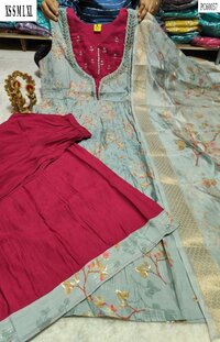 Women Floral Print Fit & Flare Maxi Cotton Ethnic Dress