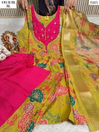 Women Floral Print Fit & Flare Maxi Cotton Ethnic Dress