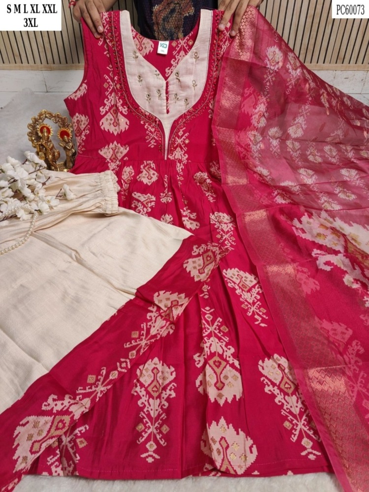 Women Floral Print Fit & Flare Maxi Cotton Ethnic Dress