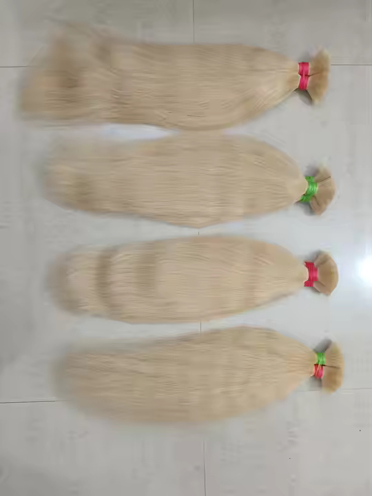 613 Blonde Color  Bone Straight Hair Remy Human Hair Weave Bundles
