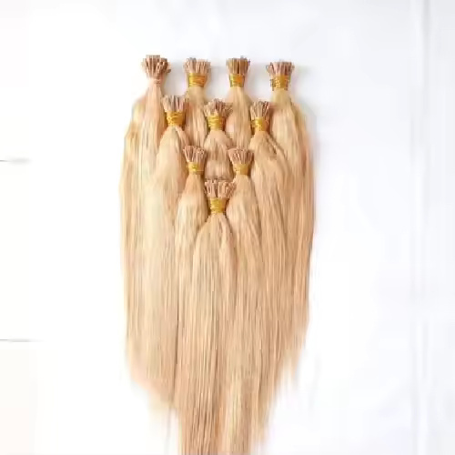 Blonde I-Tip Hair Extensions 24in | 100gm Keratin Bond Human Hair Hot Fusion Install