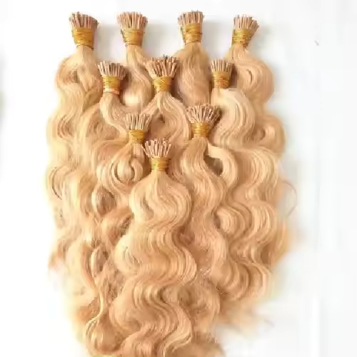 Honey  Blonde Cuticle Aligned Virgin Straight Keratin I Tip Hair Extensions