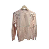 Ladies Pink Long Sleeve Lace Top - Design: Trendy