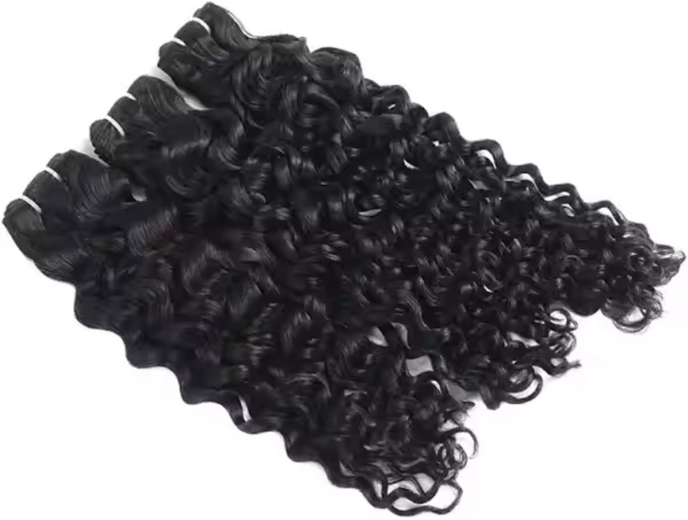 Deep Wave Curly Virgin Weaves Bundles Double Drawn Human Hair Extension 28in