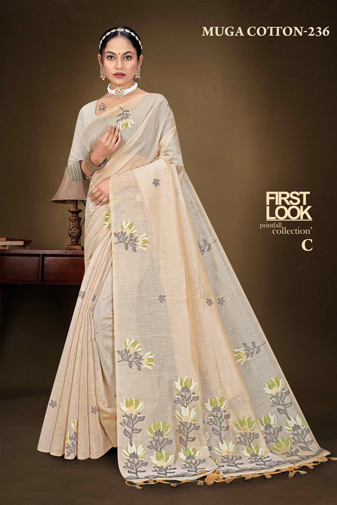 Muga Cotton Saree