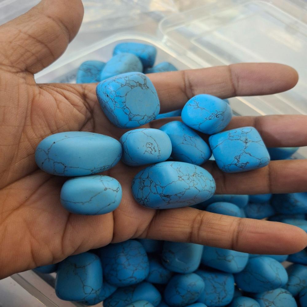 Natural Turquoise Stone Firoza tumble
