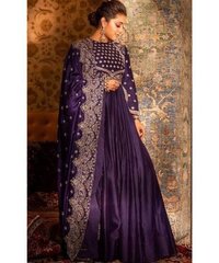 Woven Floral V Neck Heer Anarkali Set