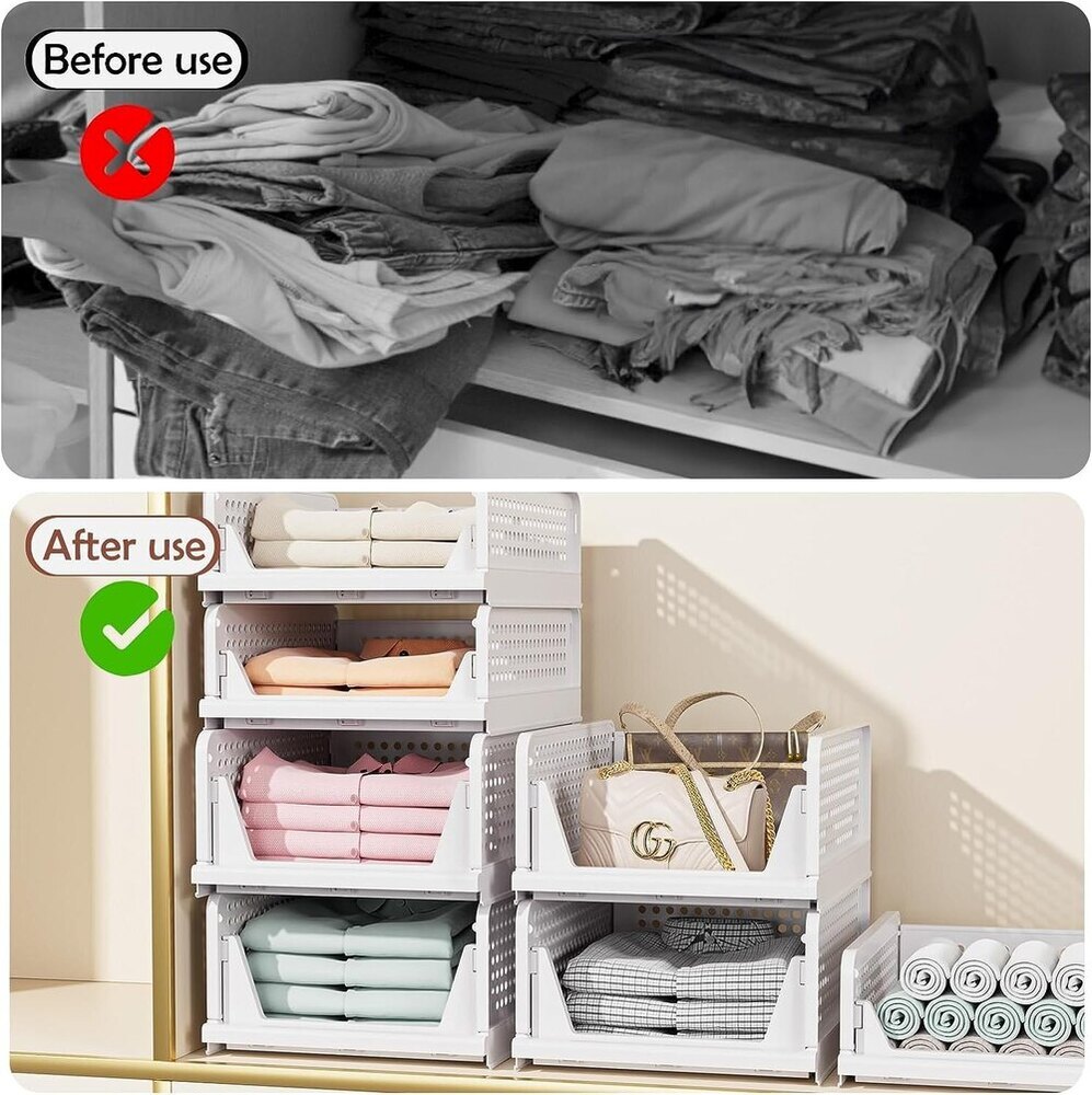PLASTIC FOLDABLE CLOTHES ORGANIZER FOR WARDROBE