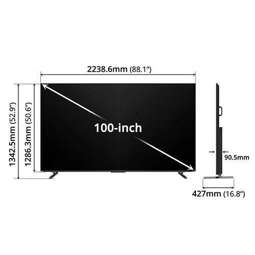 100 Inch Samsung Tizen Tv - Color: Black