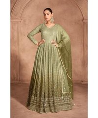 Designer Heavy Embroidered Pure Georgette Wedding Anarkali Gown