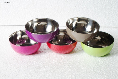 Silver   Colourful Bowls