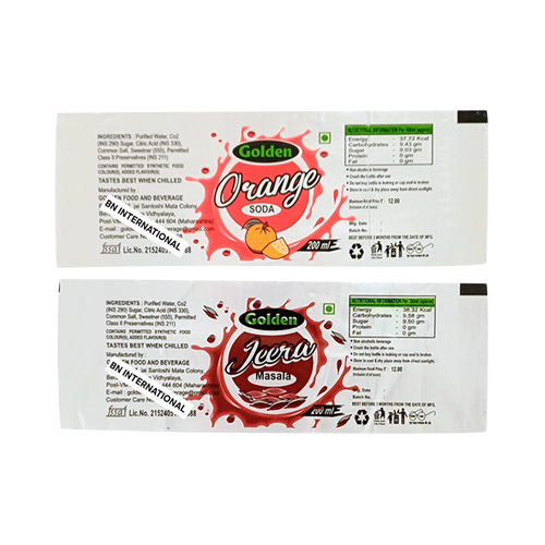 Bopp 2 Side Strong Gumming Label For Soft Drink - Color: Multicolour