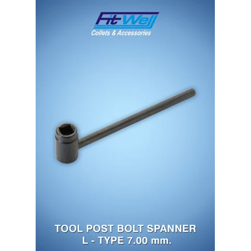 L Type Tool Post Bolt Spanner - Color: Black