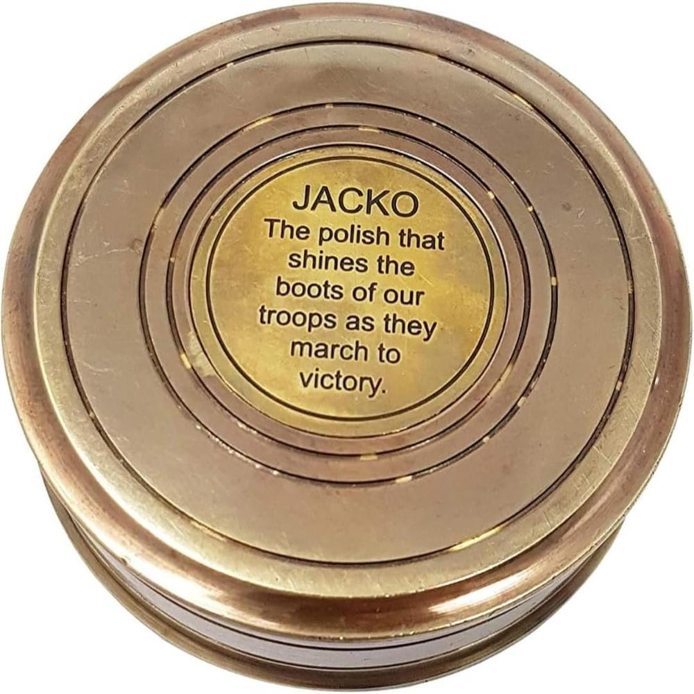 Nautical Brass Compass Jacko Boot Polish Darktan Stain Compass - Color: Brown Antique