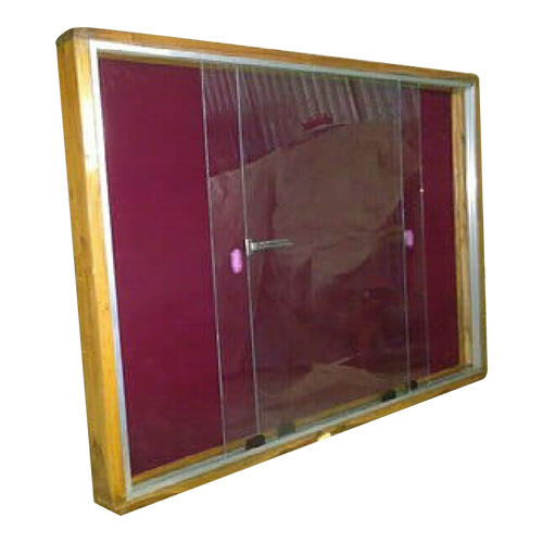 Notice Board With Teakwood Frame And Sliding Glass Door