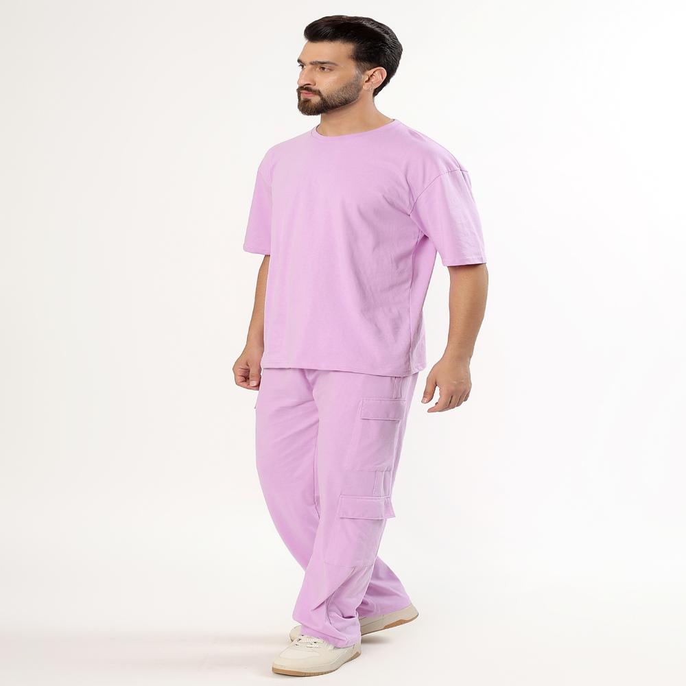 Men Code Set Tshirt With Cargo Pajyama - Color: Blue