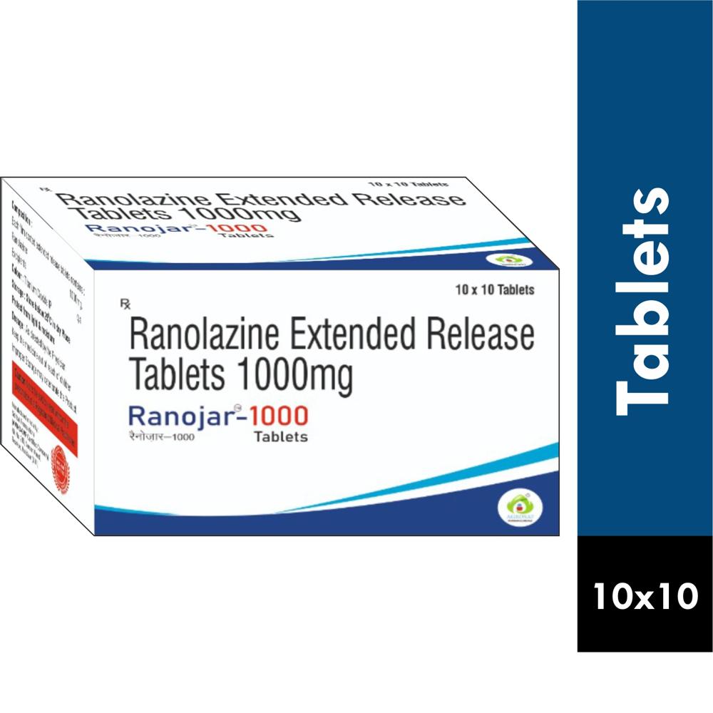 RANOJAR-1000 TABLET - RANOLAZINE 1000MG TABLET