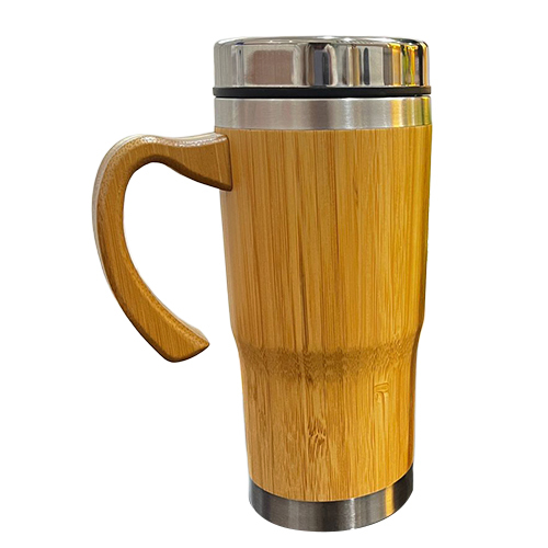 Bamboo Mug With Handle - Color: Brown