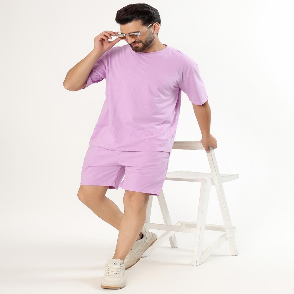 Men Code Set Tshirt With Shorts/nikkar - Color: Pink