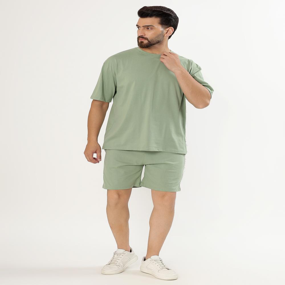 Men Code Set Tshirt With Shorts/nikkar - Color: Pink