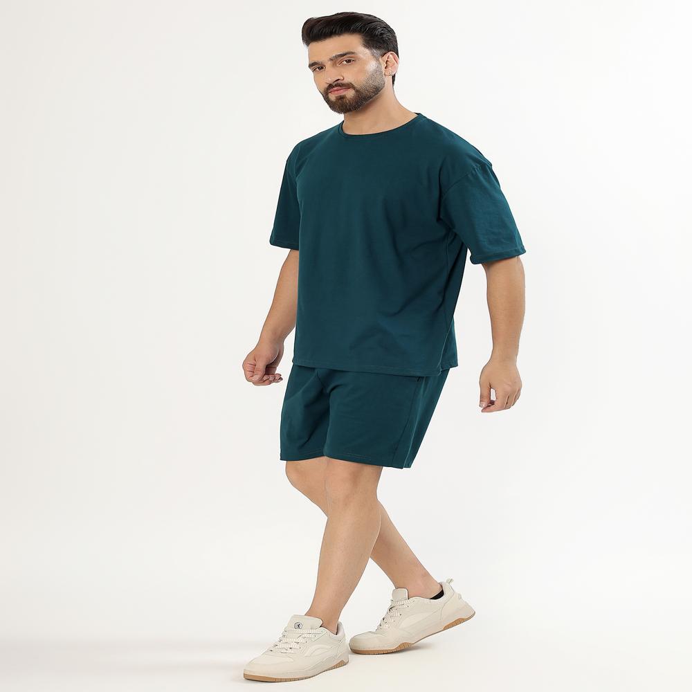 Men Code Set Tshirt With Shorts/nikkar - Color: Pink