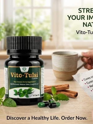 Vito Tulsi Capsule - Best Before: 24 Months From Manufacturing Date