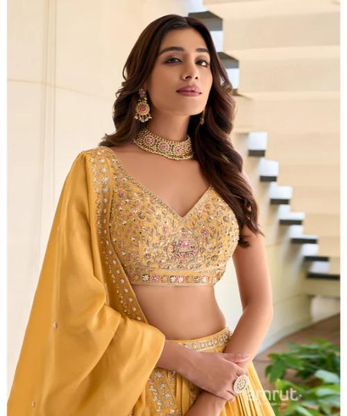 Embellished Lehenga Choli with Beautiful Dupatta For bridal
