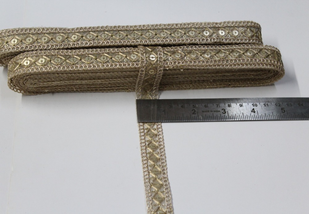 Zari Sequence Lace - Color: Golden