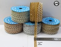 Zalar ,fancy Border Lace - Color: Golden Shade