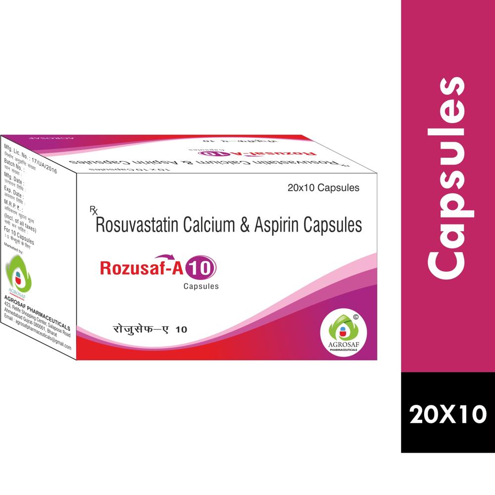 ROZUSAF A 10MG CAPSULE - Rosuvastatin Calcium eq. to Rosuvastatin 10 mg & Aspirin (as EC pellets) 75 mg 