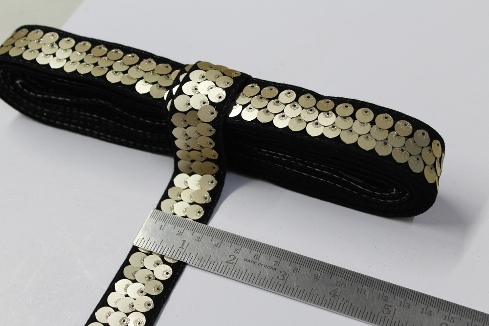 Black Sequence Lace - Decoration Material: Sequins