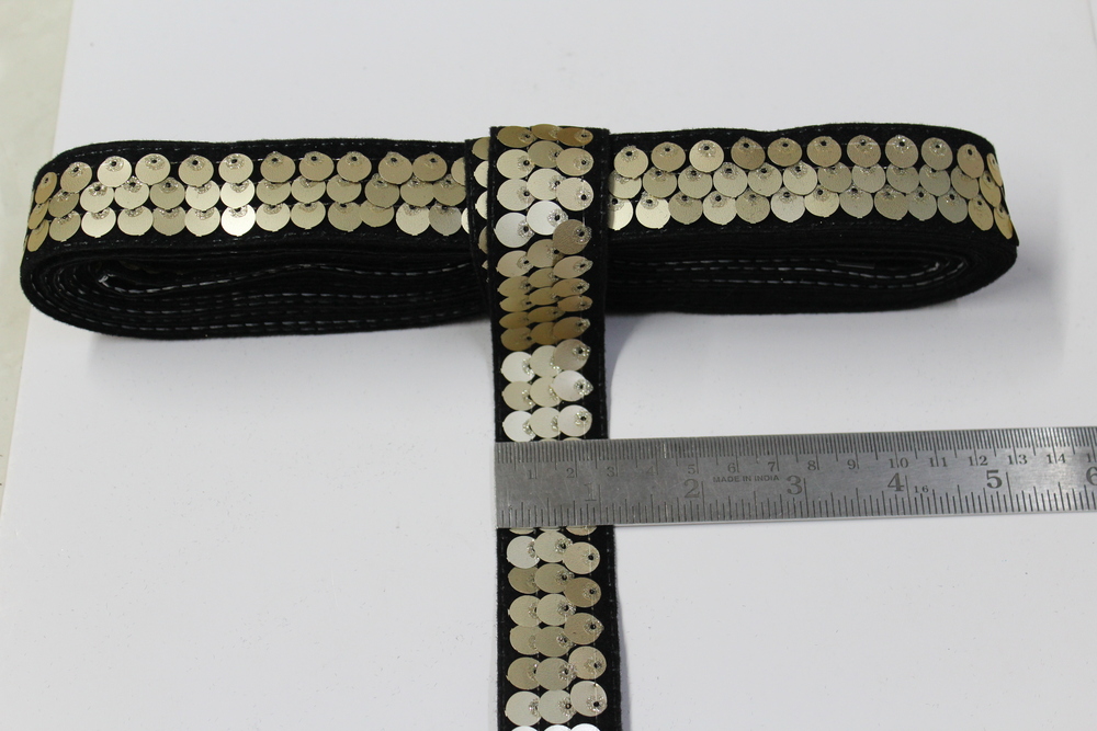 Black Sequence Lace - Decoration Material: Sequins