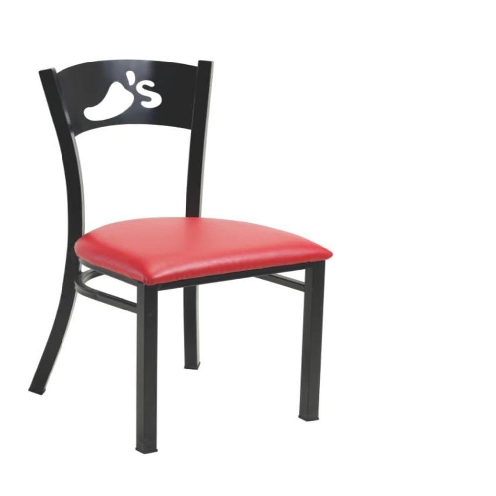 OM WOODS DMC 128 METAL CHAIR WITH BACK LOGO SEAT CUSHION 