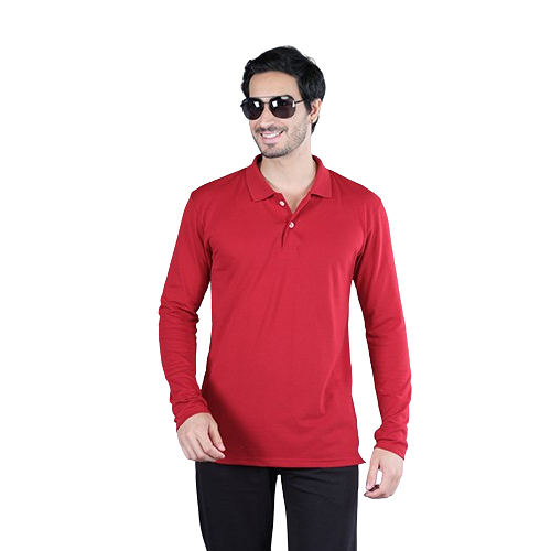 Polo Full Sleeve T-Shirt - Color: Red