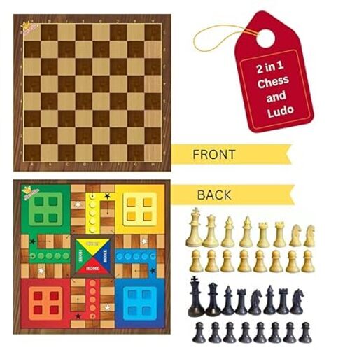 2 In 1 Ludo & Chess Board Game  Big Size - Age Group: 3-4 Yrs