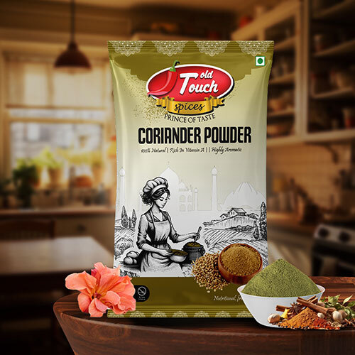 Coriander Powder Pouch 100 Gram - Color: Green